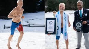 Crazy Man Sets Record for Barefoot Half Marathon on Ice