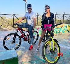 Nia Sharma and Shalin Bhanot Cycle Their Way to Fitness Goals