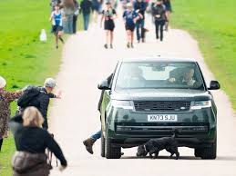 Prince Andrew narrowly avoids hitting dog on the Long Walk