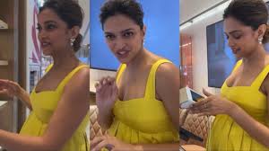 Pregnant Deepika Padukone Flaunts Baby Bump in Stylish Yellow Dress