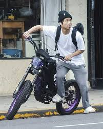 Pax Thien Jolie-Pitt Spotted Riding Electric Bike in Los Angeles