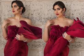 Paris Fashion Week 2024: Deepti Sadhwani Stuns in Wine Slit Gown