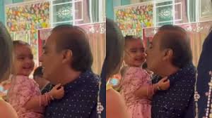 The Heartwarming Moments of Mukesh Ambani with Granddaughter Aadiya at Anant Ambani’s Sangeet