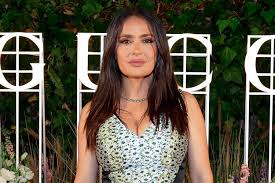 Salma Hayek Stuns in Optical Illusion Dress at Gucci Event with Miley Cyrus