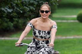 Jennifer Lopez Shows Off Chic Summer Style on Hamptons Bike Ride